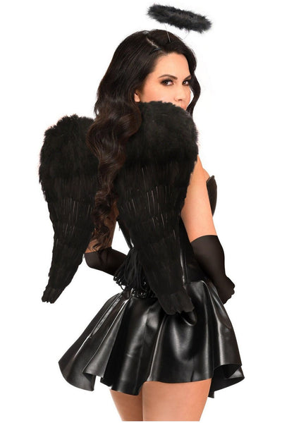 Top Drawer 4 PC Faux Leather Dark Angel Corset Dress Costume