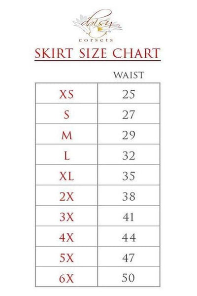 Black Faux Leather & Silver Chain Fringe Skirt - Daisy Corsets