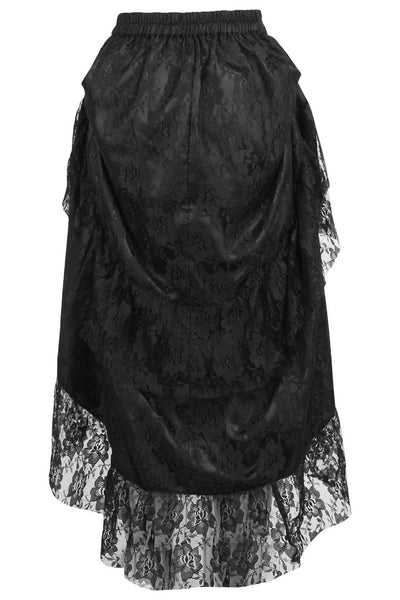 Black Lace Adjustable High Low Bustle Skirt - Daisy Corsets