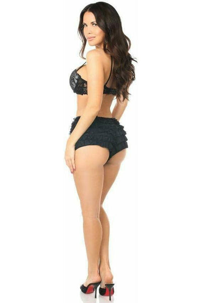 Black Lace Ruffle Panty - Daisy Corsets