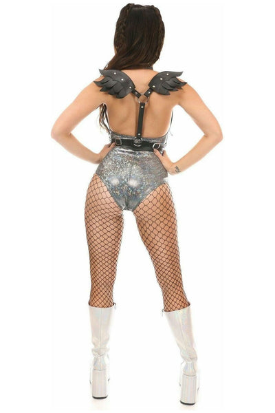 Black Vegan Leather Body Harness w/Wings - Daisy Corsets