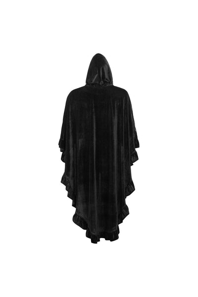 Black Velvet Hooded Ruffle Cape - Daisy Corsets