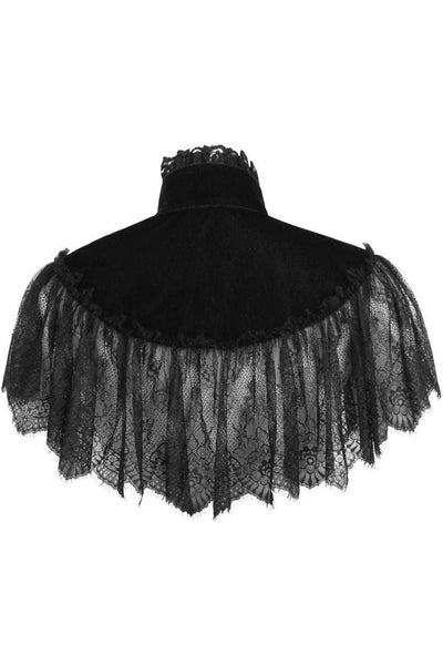 Black Velvet & Lace Capelet - Daisy Corsets