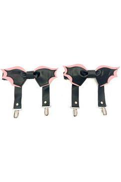 Black/Pink Bat Leg Garters - Daisy Corsets