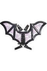 Black/Purple Faux Leather & Lace Wing Harness - Daisy Corsets