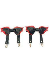 Black/Red Bat Leg Garters - Daisy Corsets