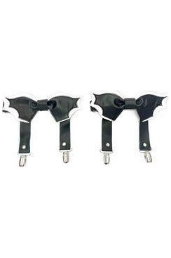 Black/White Bat Leg Garters - Daisy Corsets