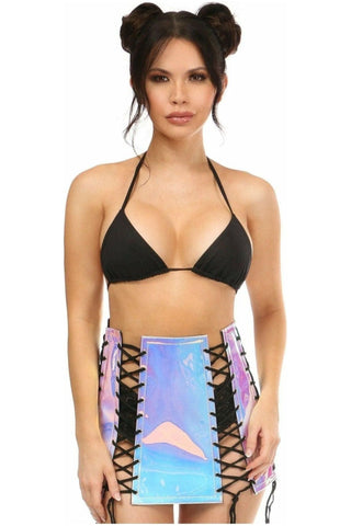 Blue/Purple Holo Lace - Up Skirt - Daisy Corsets