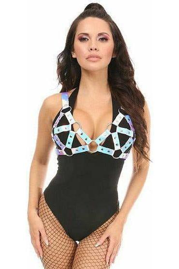 Blue/Purple Holo Strappy Bra Top - Daisy Corsets