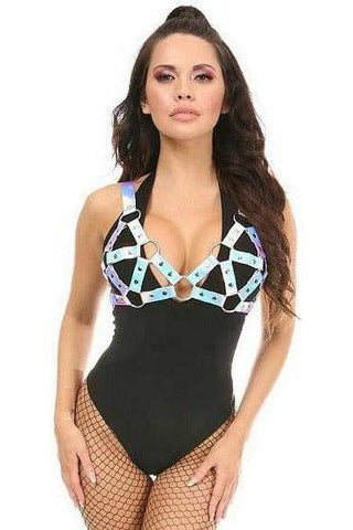 Blue/Purple Holo Strappy Bra Top - Daisy Corsets