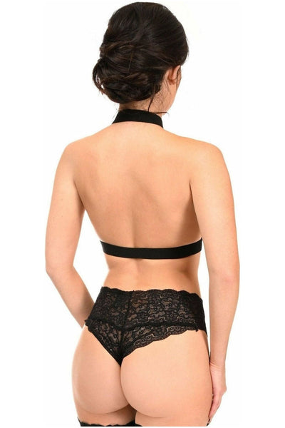 BOXED Black Stretchy Body Harness w/Gold Hardware - Daisy Corsets