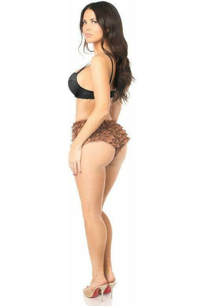 Brown Lace Ruffle Panty - Daisy Corsets
