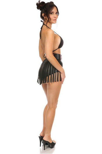 Candy Collection - Black/Pink Fringe Skirt - Daisy Corsets