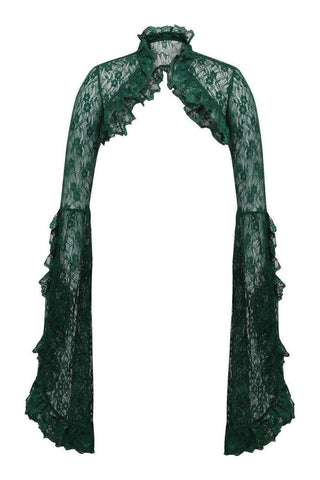 Dark Green Lace Shrug Bolero Jacket - Daisy Corsets