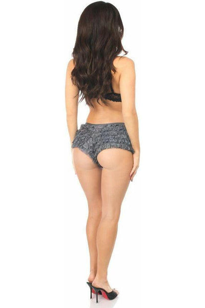 Dark Grey Lace Ruffle Panty - Daisy Corsets