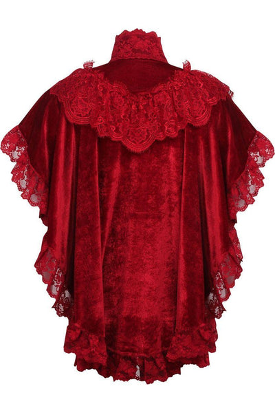 Dark Red Velvet & Lace Capelet - Daisy Corsets