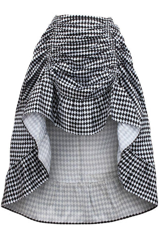 Diamond Print Satin Adjustable High Low Skirt - Daisy Corsets