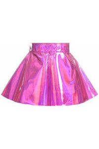 Fuchsia Holo Skater Skirt - Daisy Corsets