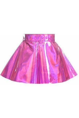 Fuchsia Holo Skater Skirt - Daisy Corsets