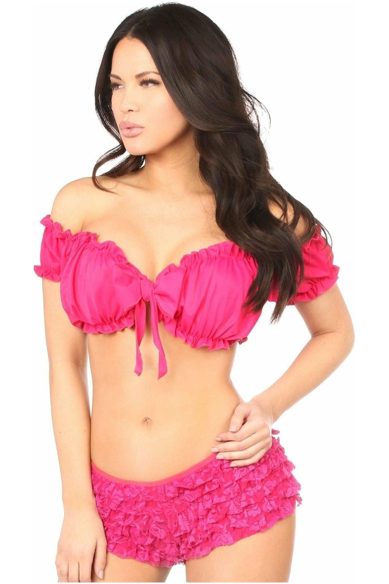 Fuchsia Peasant Top - Daisy Corsets