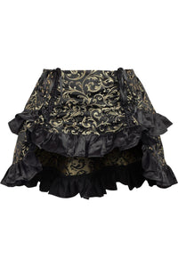 Gold/Black Brocade Ruched Bustle Skirt - Daisy Corsets