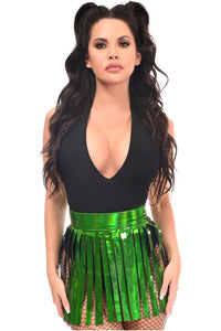 Green Holo Fringe Skirt - Daisy Corsets