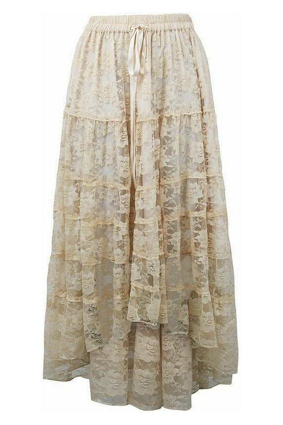 Ivory Lace Skirt - Daisy Corsets