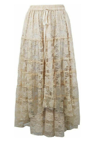Ivory Lace Skirt - Daisy Corsets