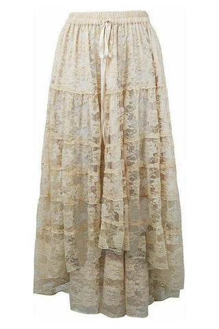 Ivory Lace Skirt - Daisy Corsets