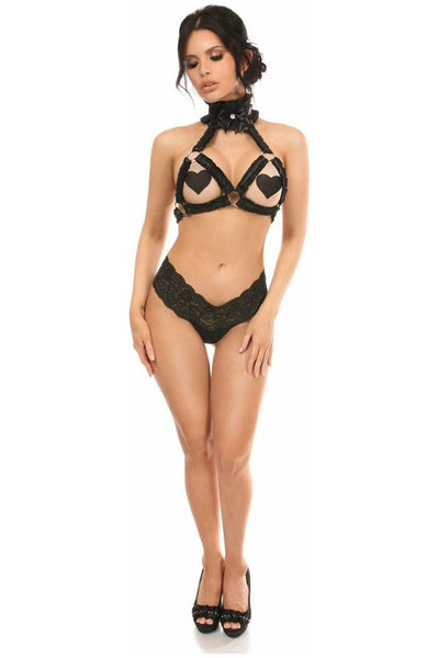 Kitten Collection Black Lace Triangle Top Harness - Daisy Corsets
