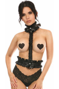 Kitten Collection Black/Black Lace Single Strap Body Harness - Daisy Corsets