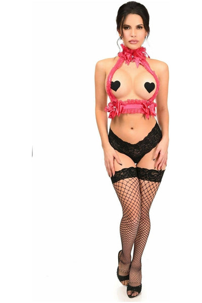Kitten Collection Fuchsia/Fuchsia Lace Double Strap Body Harness - Daisy Corsets