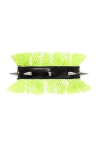 Kitten Collection Neon Green/Black Fishnet Spike Choker - Daisy Corsets