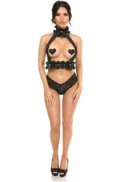 Kitten Collection Pinstripe Double Strap Body Harness - Daisy Corsets