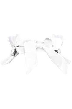 Kitten Collection White/Silver Satin & Sequin Choker - Daisy Corsets