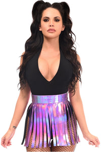 Lavender Holo Fringe Skirt - Daisy Corsets