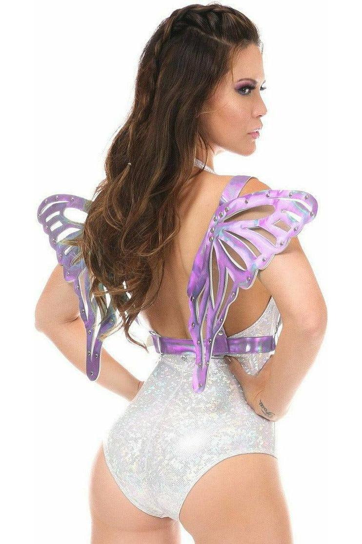 Lavender Holo Large Butterfly Wing Body Harness - Daisy Corsets