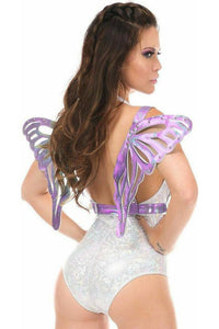 Lavender Holo Large Butterfly Wing Body Harness - Daisy Corsets