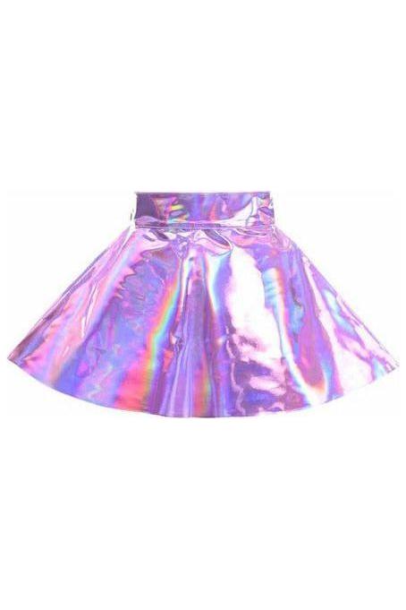Lavender Holo Skater Skirt - Daisy Corsets