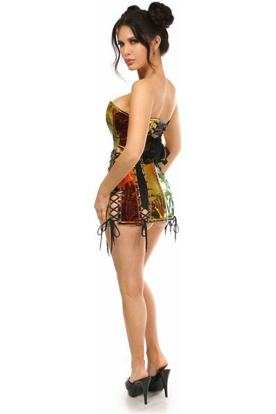 Lavish 2 PC Sunset Holo Bustier & Skirt Set - Daisy Corsets