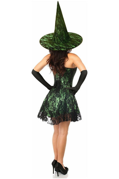 Lavish 3 PC Green Lace Corset Dress Costume - Daisy Corsets
