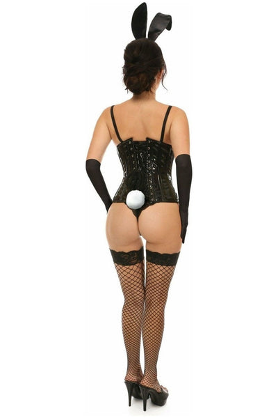 Lavish 4 PC Black Vinyl Bunny Corset Costume - Daisy Corsets