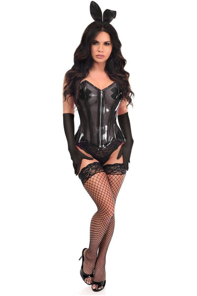 Lavish 4 PC Clear Black Bunny Corset Costume - Daisy Corsets