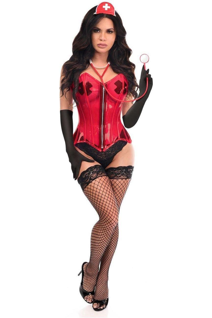 Lavish 4 PC Clear Pin - Up Nurse Corset Costume - Daisy Corsets