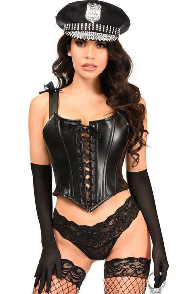 Lavish 4 PC Faux Leather Cop Corset Costume - Daisy Corsets