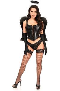 Lavish 4 PC Faux Leather Dark Angel Corset Costume - Daisy Corsets