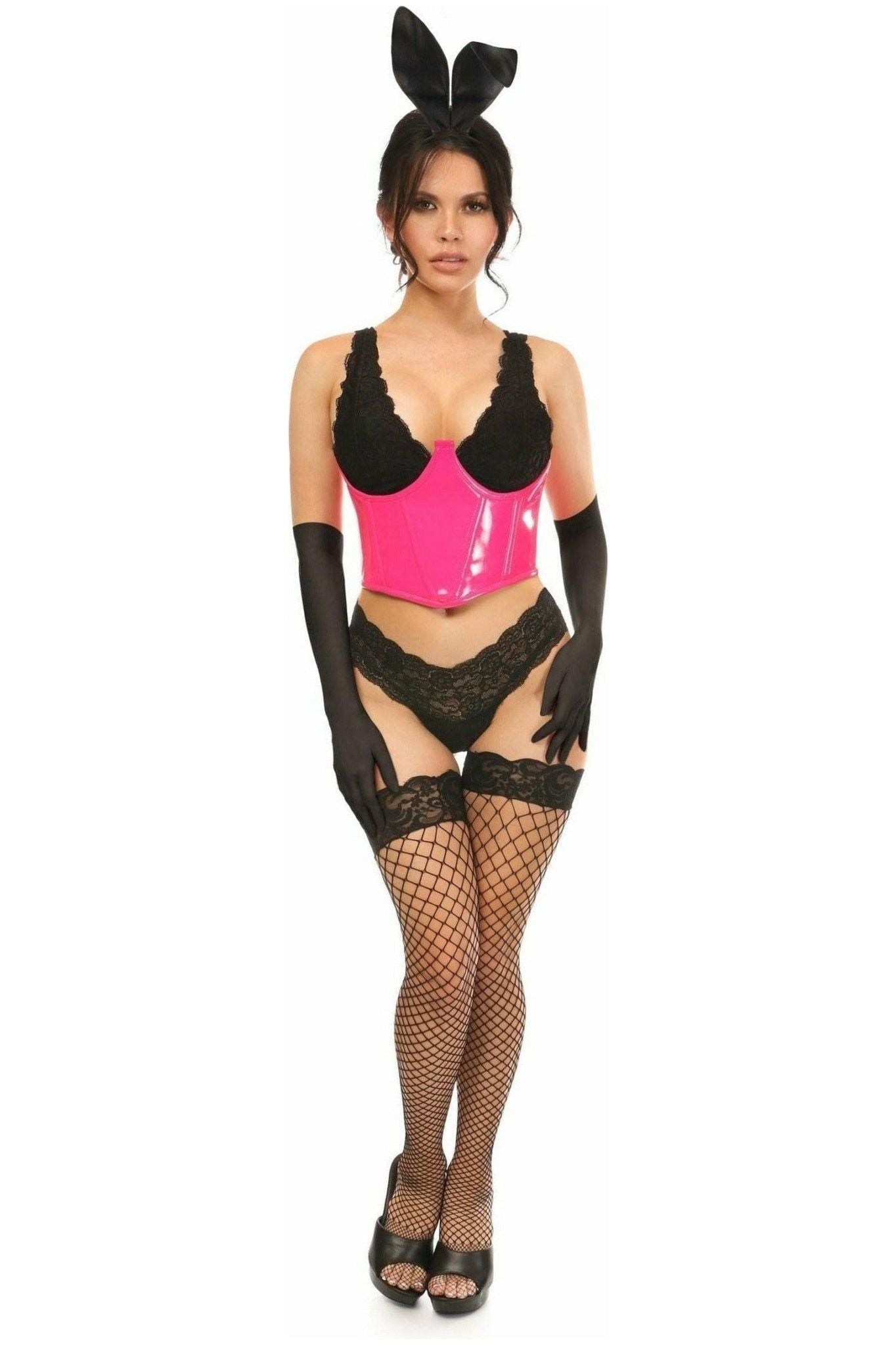 Lavish 4 PC Pink PVC Bunny Corset Costume - Daisy Corsets