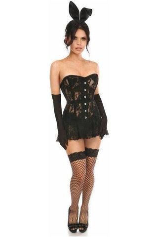 Lavish 4 PC Sexy Black Bunny Costume - Daisy Corsets
