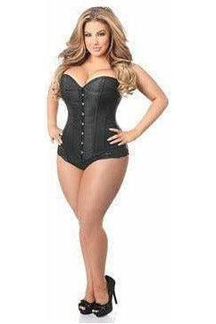 Lavish Black Brocade Corset - Daisy Corsets
