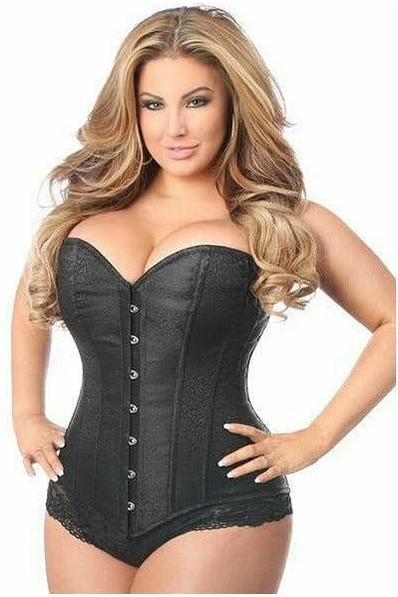 Lavish Black Brocade Corset - Daisy Corsets